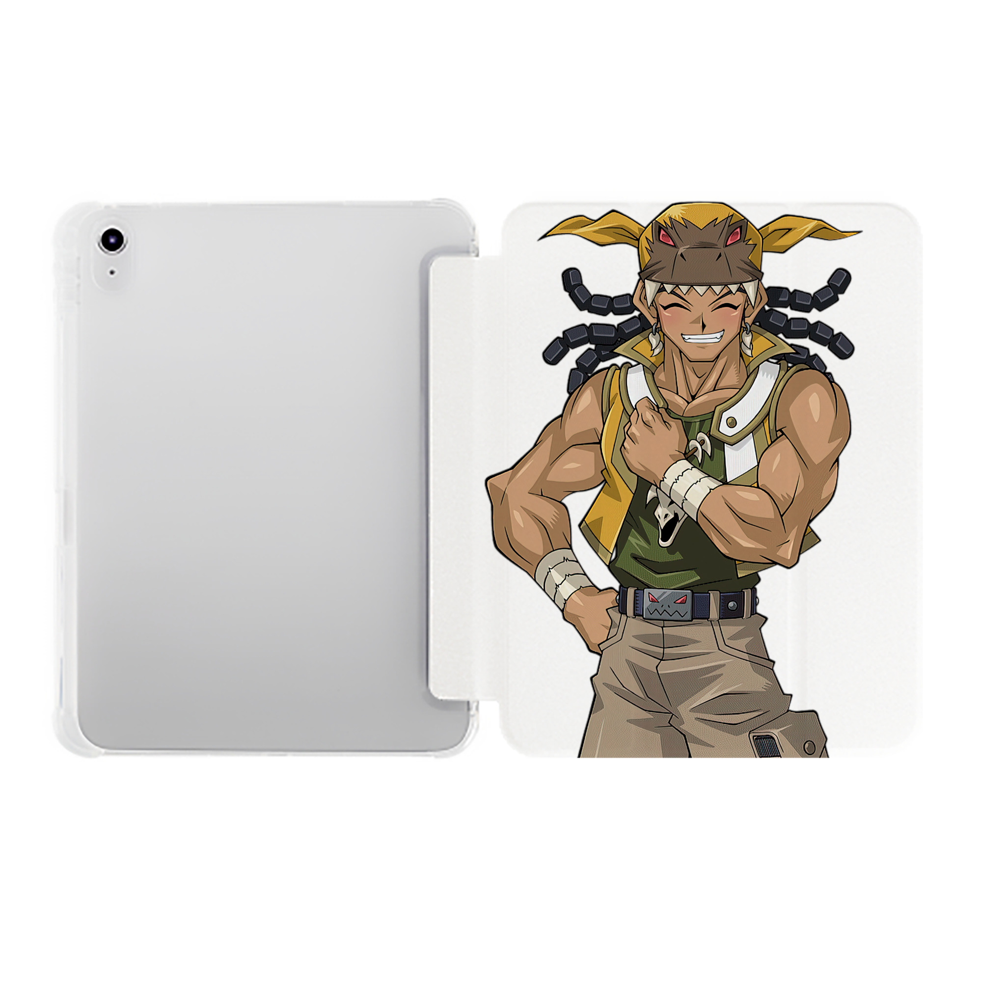 （画像用） 遊☆戯☆王 Yu-Gi-Oh! IPad ケース ペン収納付き 三つ折りスタンド PUレザー×シリコン 対応機種9.5/10.5/10.9インチ